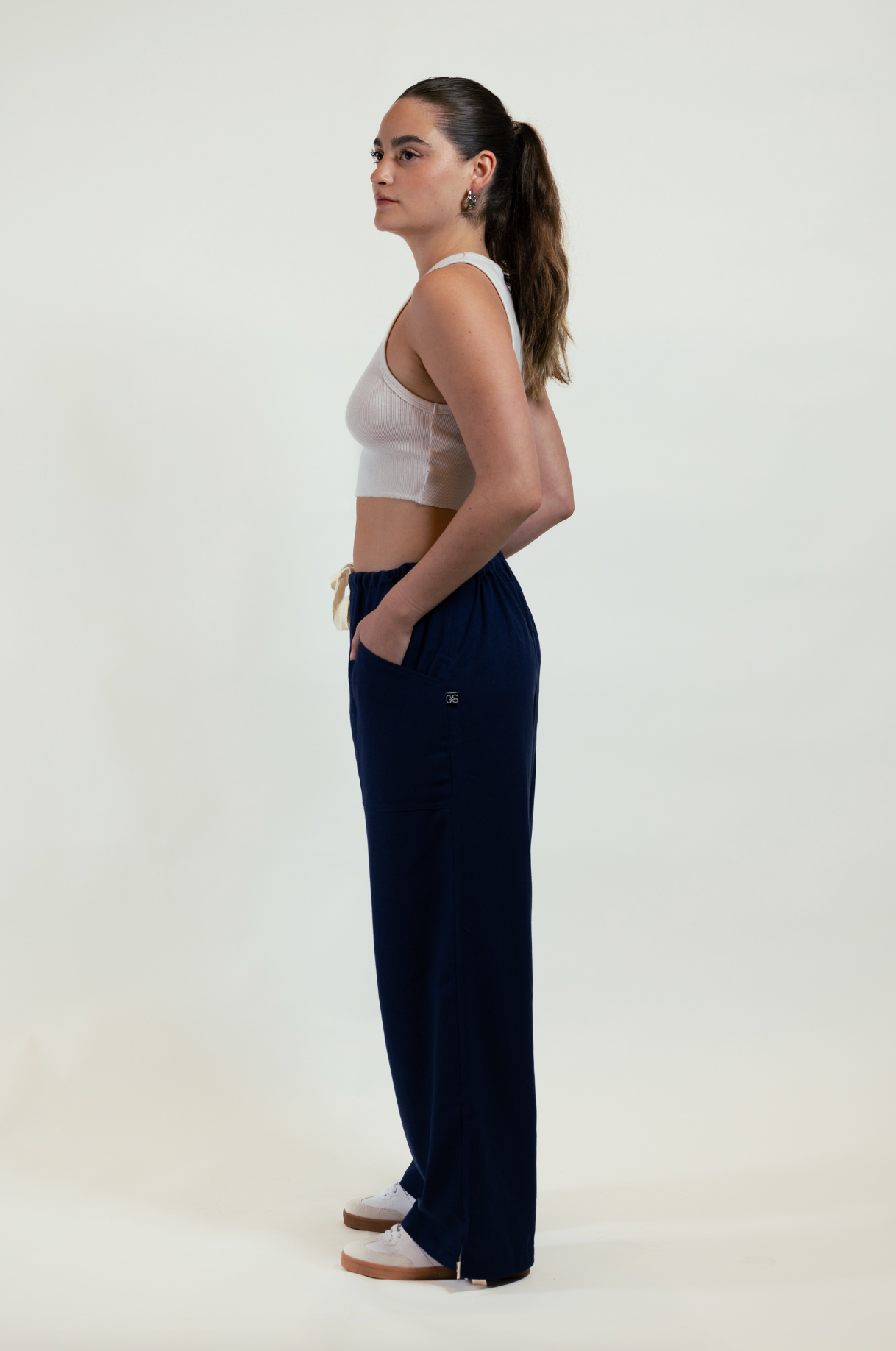 Pantalon Lino Azul Marino